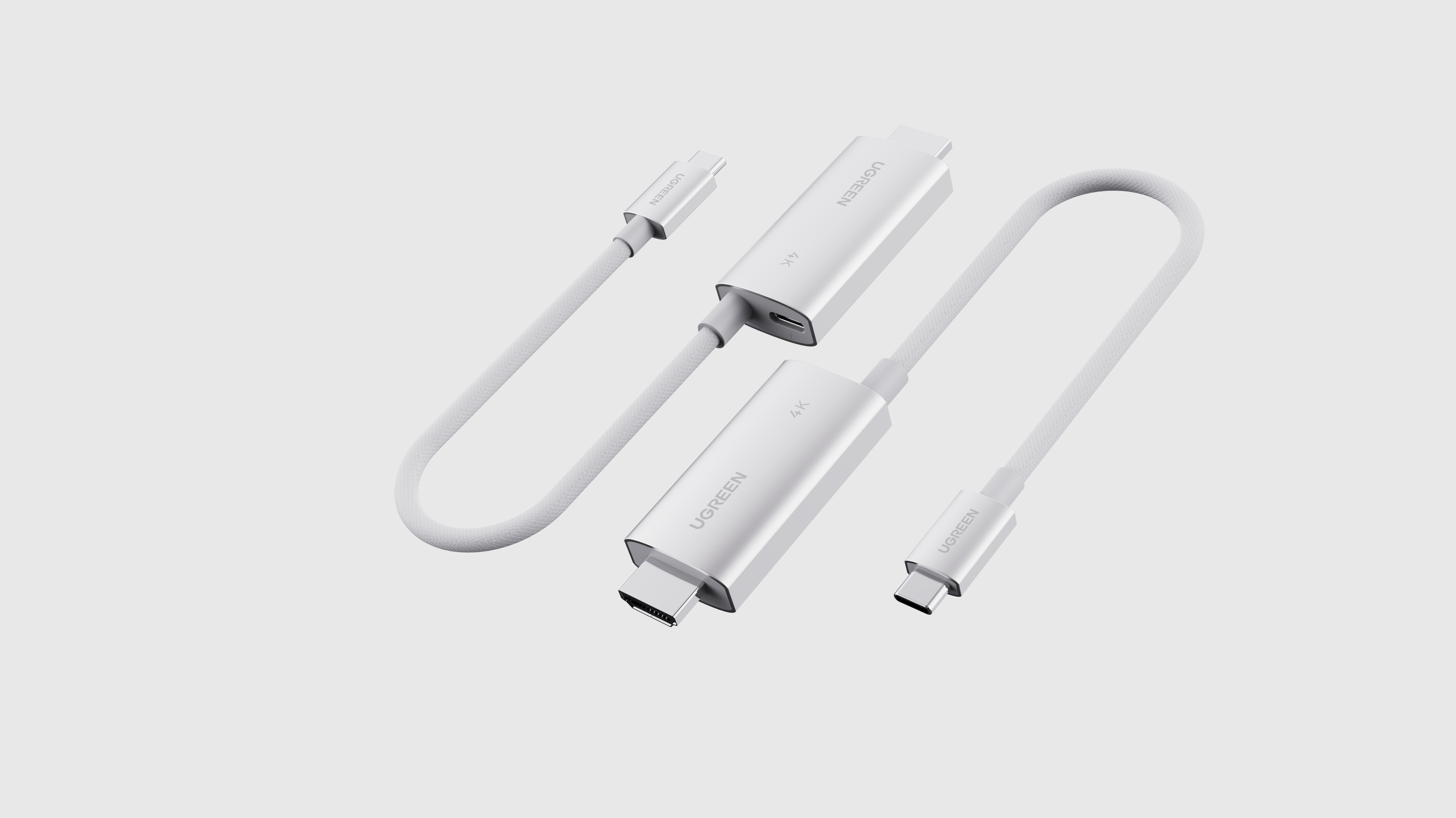 CM675---USB-C转HDMI公对公4K USB-C供电 同轴硅胶线