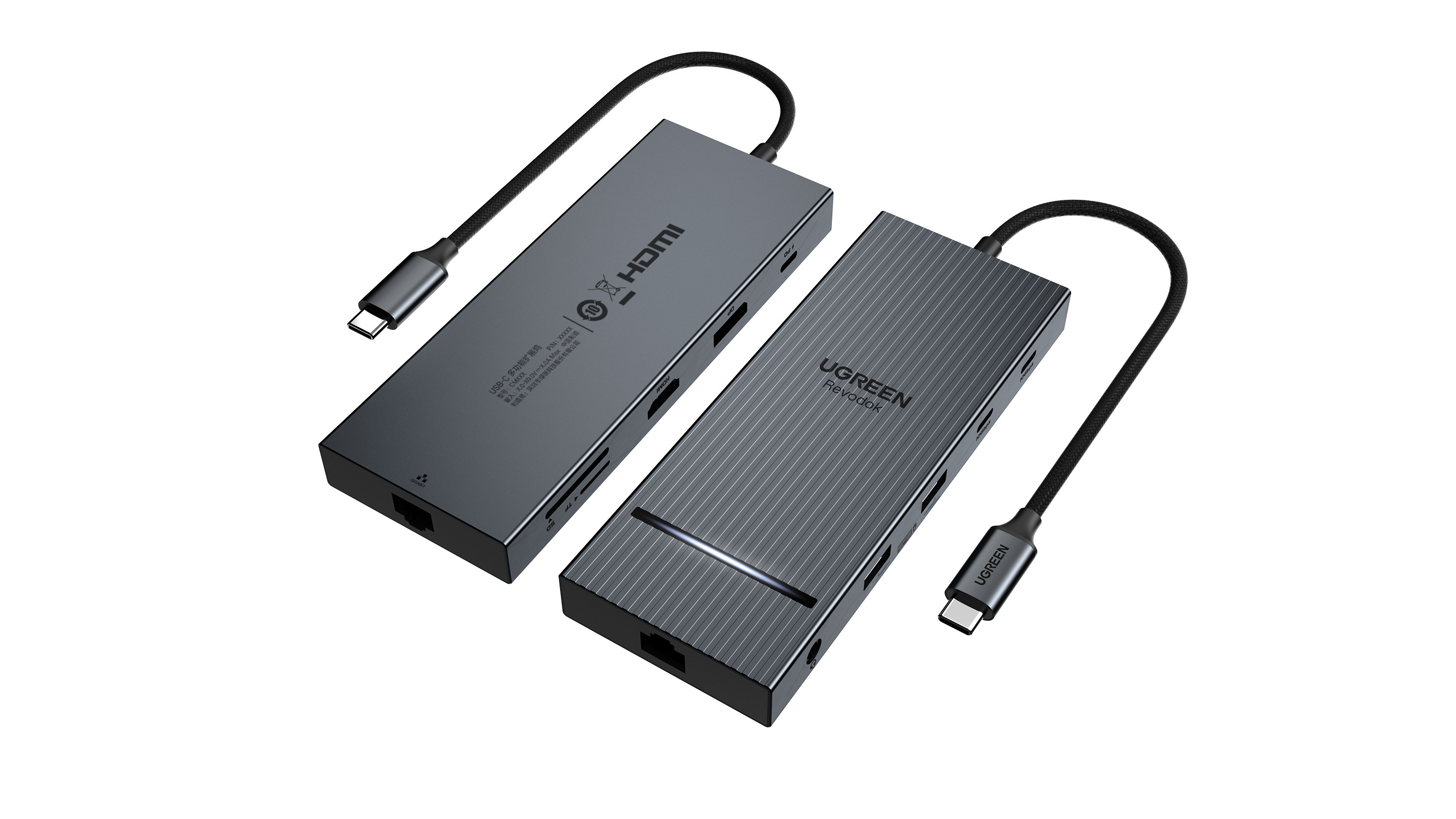 CM886 55766---USB-C转HDMI+DP+2xUSB-C 3.2+2xUSB-A 2.0+SD TF+RJ45+3.5mm+PD 